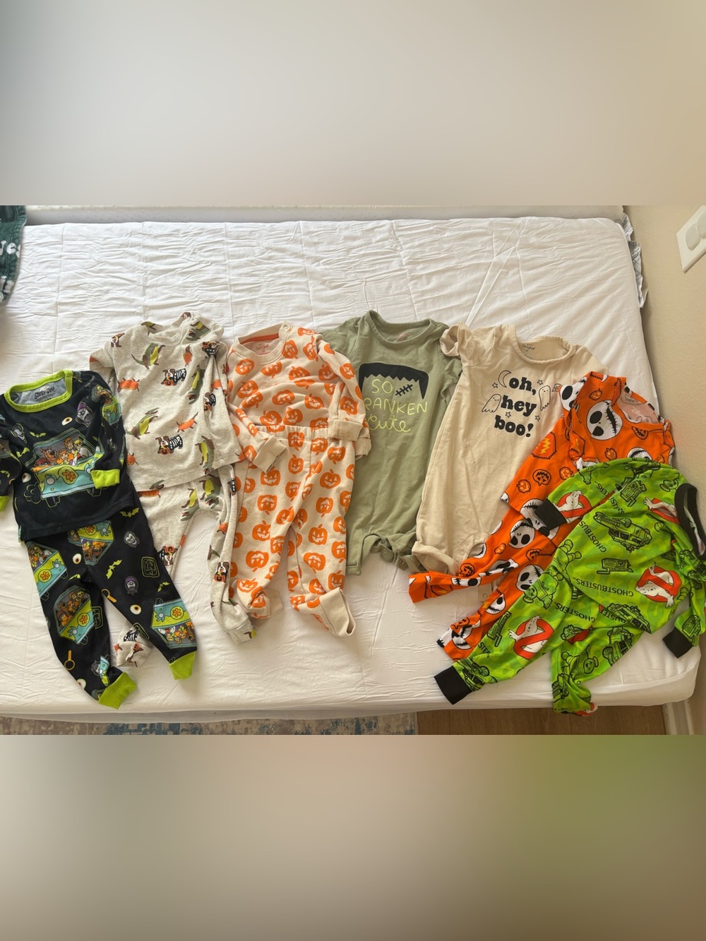 18 month halloween fall autumn bundle! 7 outfits/pajamas